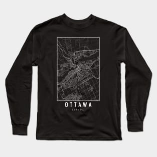 Ottawa Canada Minimalist Map Long Sleeve T-Shirt